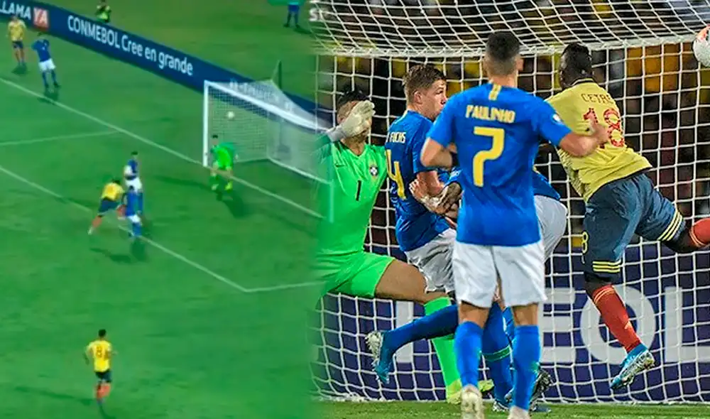 A los 27 minutos del Colombia vs. Brasil, Edwuin Cetre abrió el marcador para poner en ventaja a su equipo en la primera jornada del cuadrangular final del Preolímpico 2020.