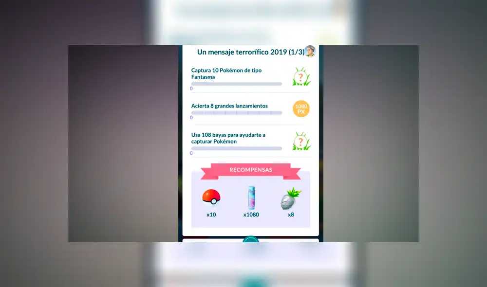 Un mensaje terrorífico 2019 en Pokémon GO. Un mensaje terrorífico 2019 en Pokémon GO.