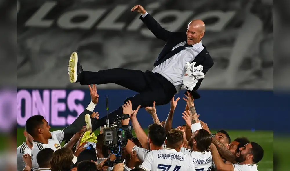 Real Madrid campeón de la Liga Santander 19-20. Foto: AFP Real Madrid campeón de la Liga Santander 19-20. Foto: AFP