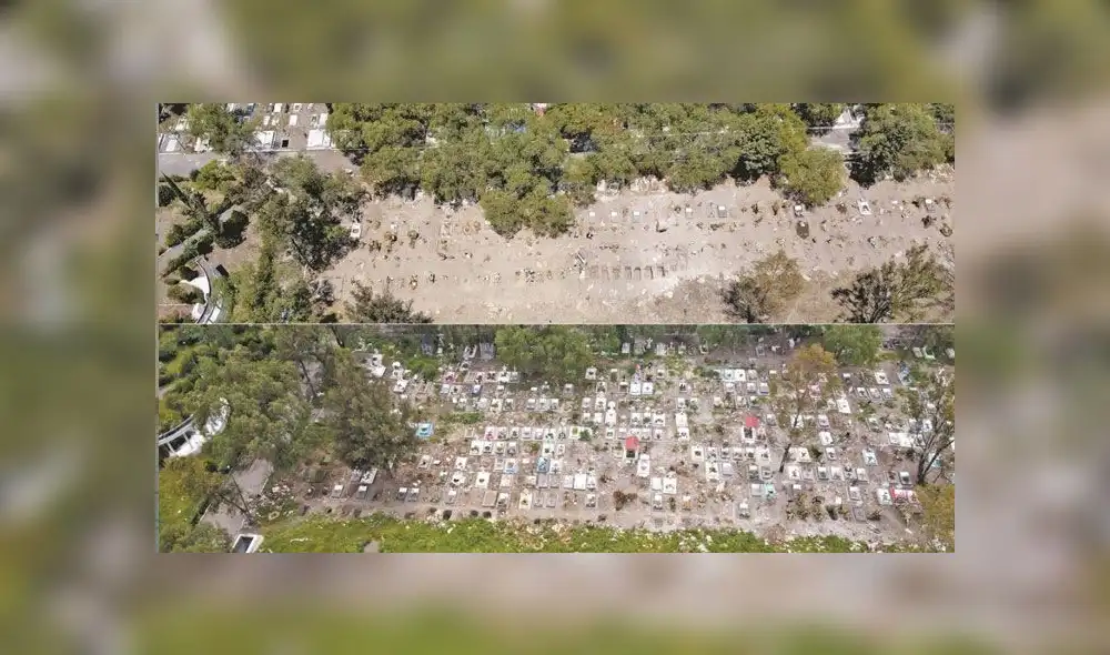 Cambio en tres meses del cementerio de Iztapalapa. Foto: Diego Prado/ EL UNIVERSAL