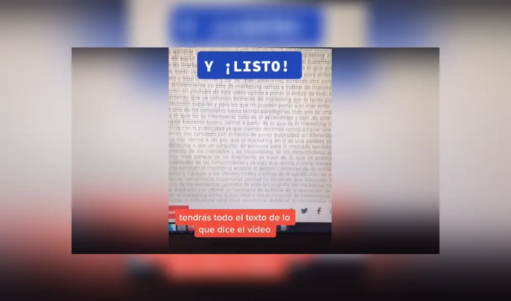El joven mostró cómo conseguir el texto del audio de un video publicado en Internet. Foto: TikTok