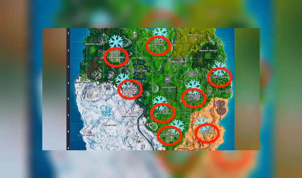 Destruye todos los adornos de copo de Nieve del Festival de Invierno en Fortnite.