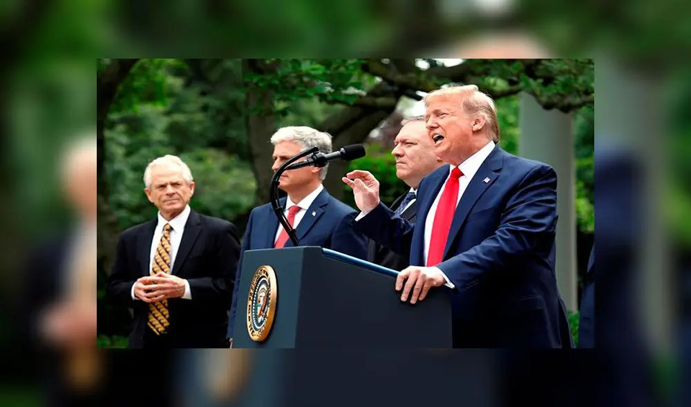 El presidente Trump en conferencia de prensa este viernes desde la Casa Blanca. Foto: EFE