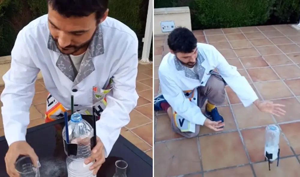 El científico mostró un divertido experimento para que los más pequeños lo puedan hacer en casa. Foto: TikTok