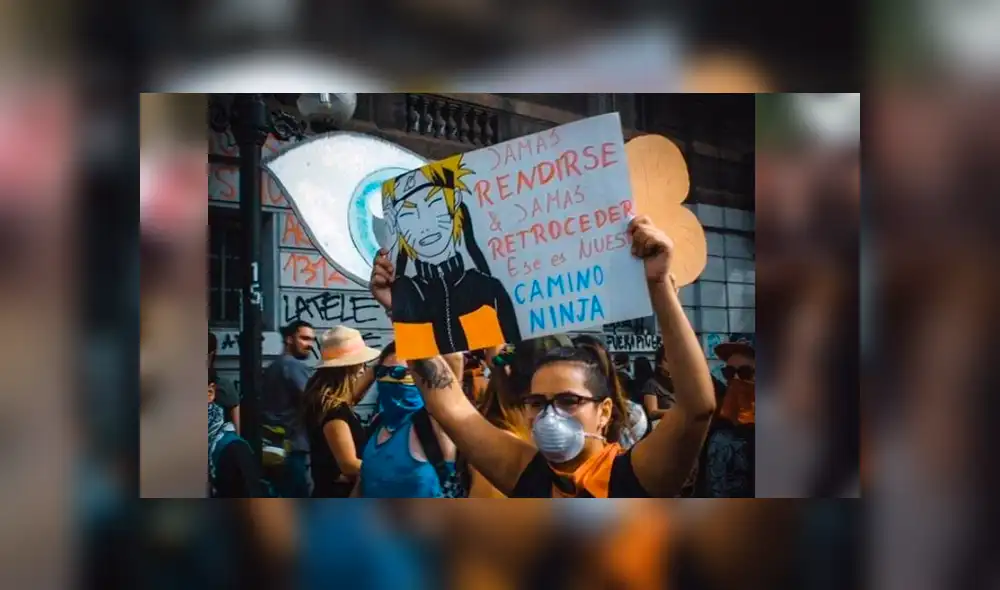 Fans del anime en Chile se unen a las protestas y marchan disfrazados de sus personajes favoritos. Foto: Facebook