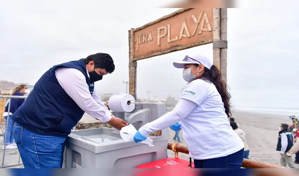 Instalaron lavatorios en varios puntos de las playas para bañistas. Foto: Gobierno Regional de Arequipa.