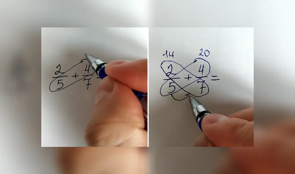 El hombre mostró una sencilla manera de sumar fracciones en cuestión de segundos. Foto: TikTok