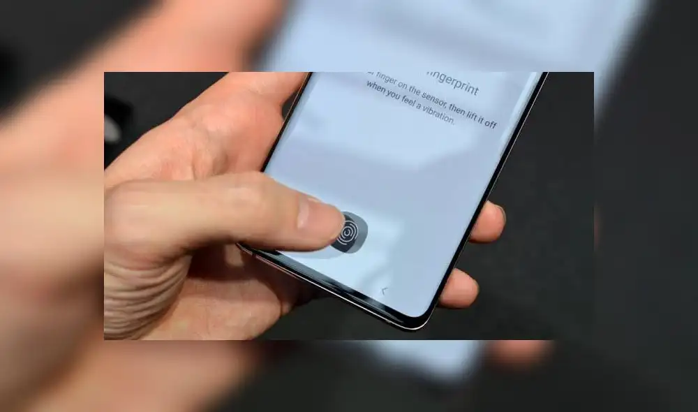Sensor de huellas dactilar del Samsung Galaxy S10.