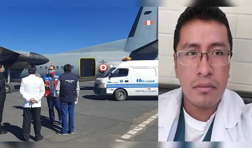Tras diversas gestiones, ayer fue llevado a Lima, el joven médico puneño que se contagio de coronavirus.