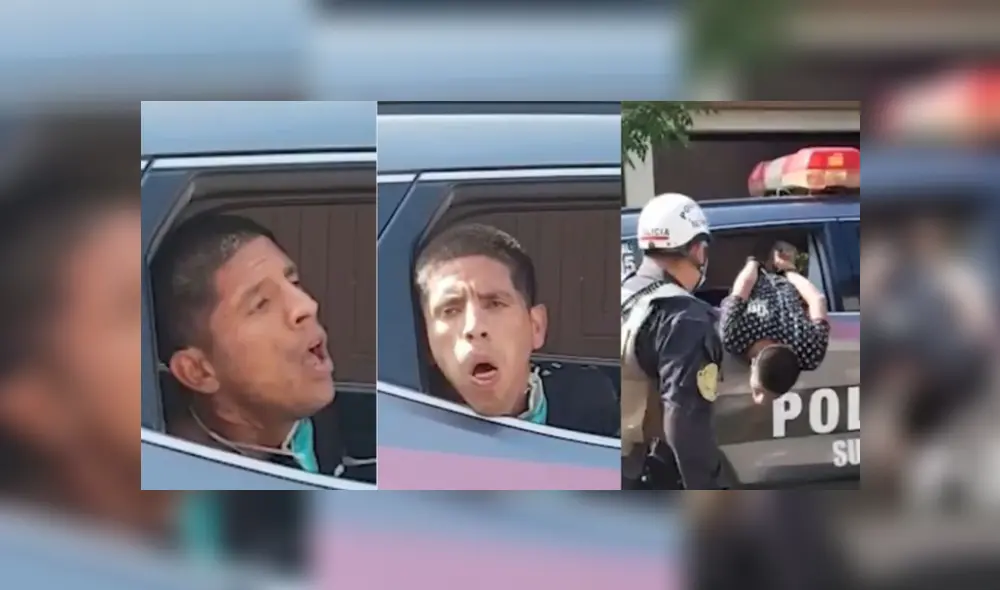 Sujeto intervenido en San Borja intentó evitar ser trasladado a la comisaría. Foto: Captura de video Sujeto intervenido en San Borja intentó evitar ser trasladado a la comisaría. Foto: Captura de video