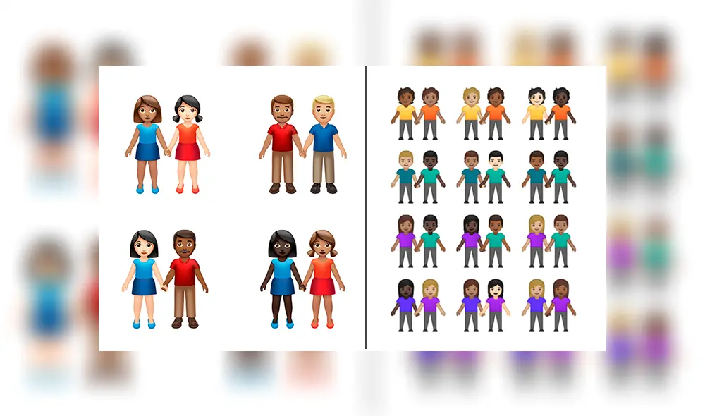 Estos son los emojis que representan a las parejas no binarias.