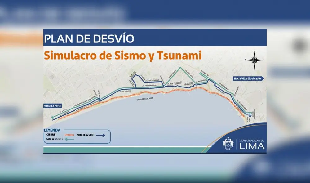 Restricción vehicular será desde las 8:00 p.m., la hora de inicio del simulacro, hasta 20 minutos después. (Foto: MML)