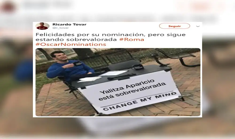 Los más hilarantes memes tras conocerse los nominados a los Oscar 2019 Los más hilarantes memes tras conocerse los nominados a los Oscar 2019