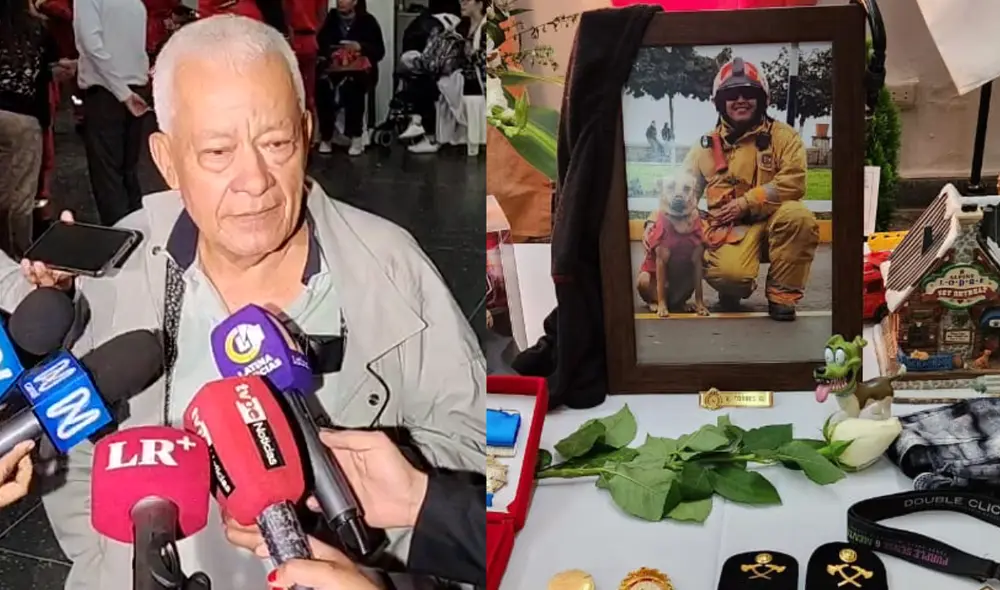 Accidente avión de Latam en aeropuerto Jorge Chávez: padre de bombero fallecido se despide de su hijo. Foto: composición LR/Paolo Zevallos/URPI-LR Accidente avión de Latam en aeropuerto Jorge Chávez: padre de bombero fallecido se despide de su hijo. Foto: composición LR/Paolo Zevallos/URPI-LR