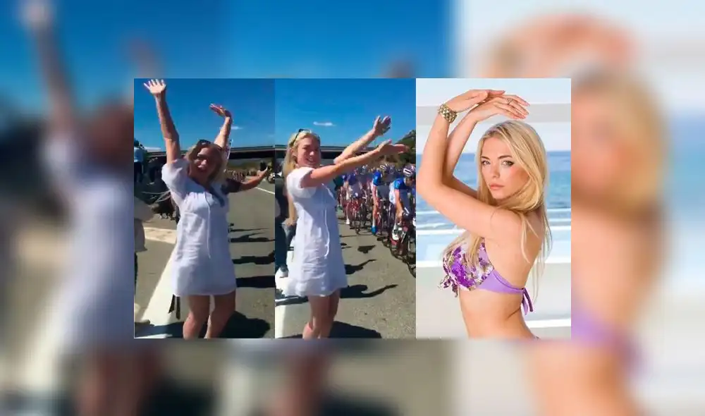 YouTube: Conejita de Playboy puso en peligro a ciclistas por su peculiar celebración [VIDEO]