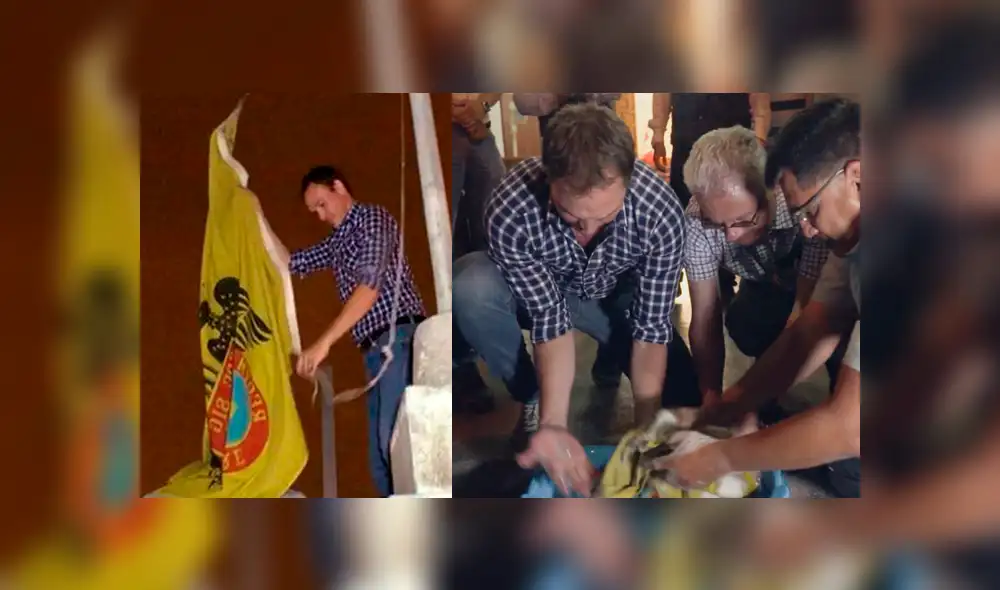 George Forsyth lava bandera de La Victoria como símbolo de transparencia George Forsyth lava bandera de La Victoria como símbolo de transparencia