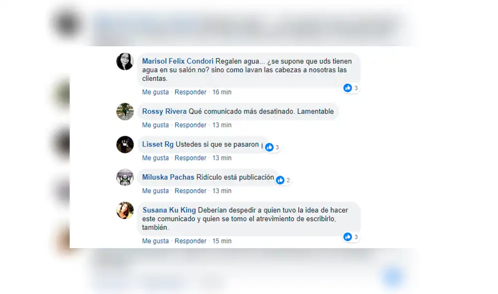 Facebook: peluquería de San Juan de Lurigancho genera indignación por comunicado sobre el aniego y damnificados Facebook: peluquería de San Juan de Lurigancho genera indignación por comunicado sobre el aniego y damnificados