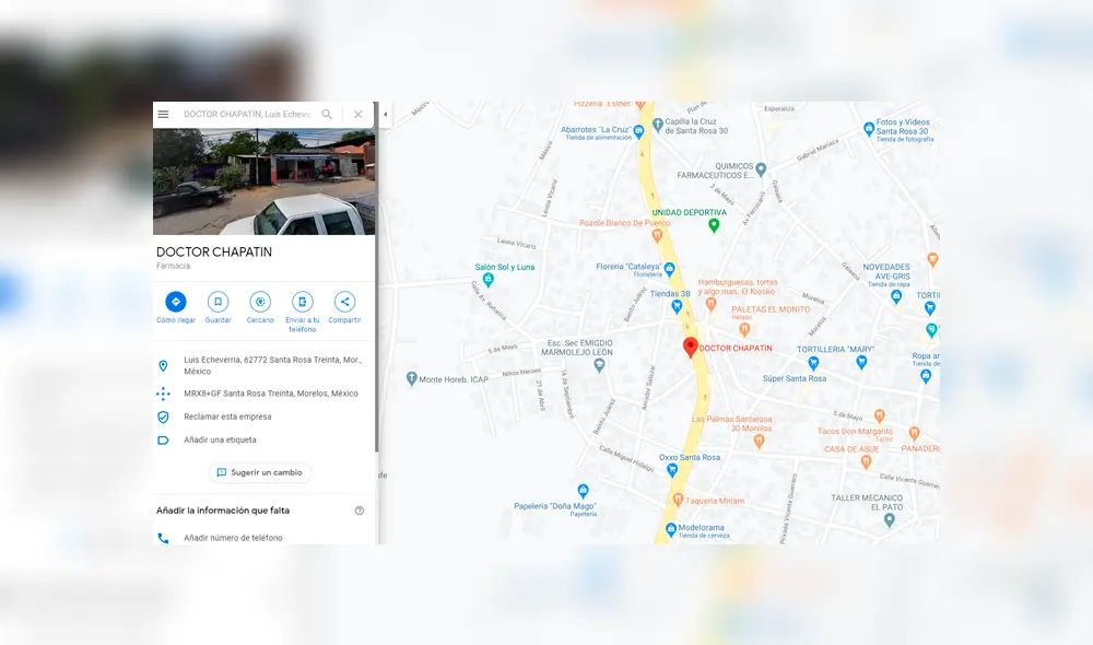 Desliza las imágenes para ver el increíble lugar llamado igual que el recordado personaje de Chespirito. Foto: Google Maps Desliza las imágenes para ver el increíble lugar llamado igual que el recordado personaje de Chespirito. Foto: Google Maps