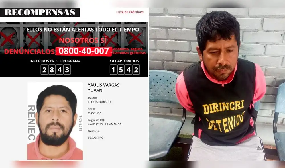 Capturan a uno de “Los más buscados” sospechoso de secuestrar a su expareja. Capturan a uno de “Los más buscados” sospechoso de secuestrar a su expareja.