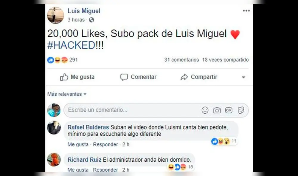 Facebook: Hackers se burlan de Luis Miguel con curiosos memes [FOTOS]