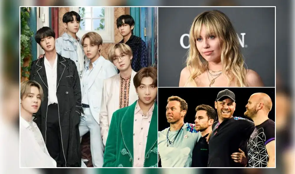 BTS, Miley Cyrus, Coldplay