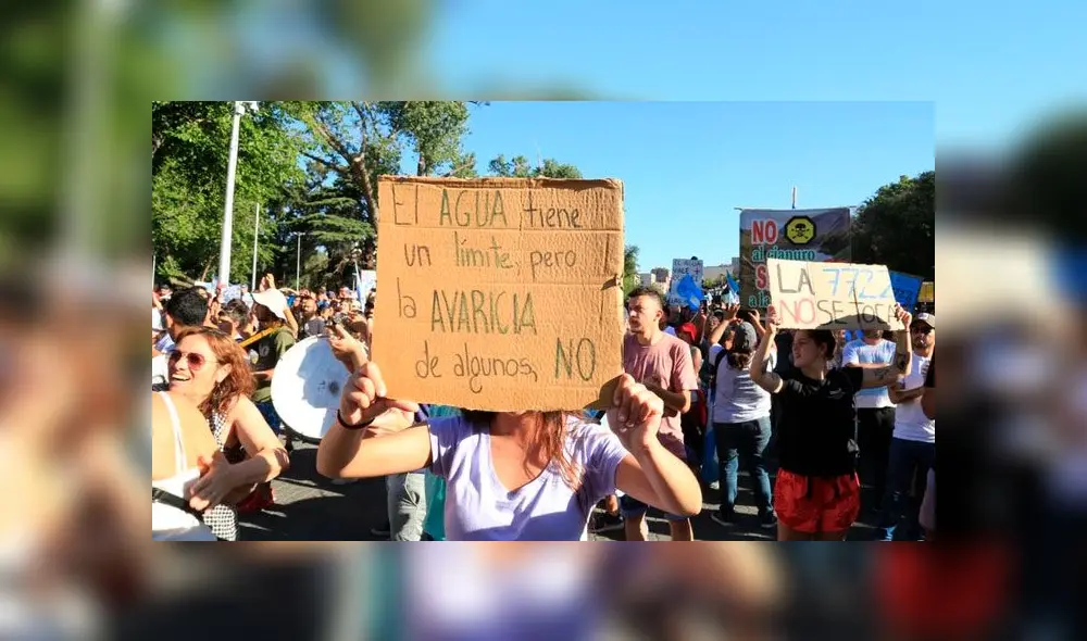 Protestas en Mendoza contra la nueva ley 7722. Foto: Difusión