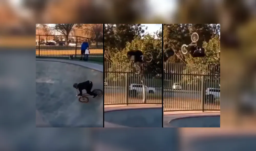 Facebook viral: joven intenta realizar complicada maniobra en bicicleta y sufre terrible accidente con final inesperado