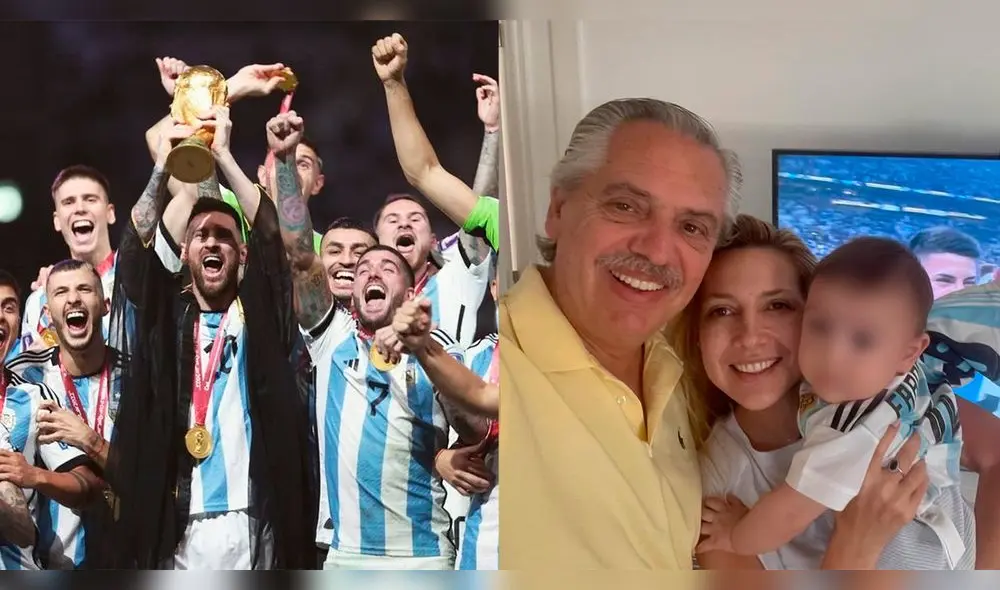 El presidente de Argentina, Alberto Fernández, se mostró muy feliz tras el triunfo de Argentina en el Mundial de Qatar 2022. Foto: captura / Twitter @alferdez
