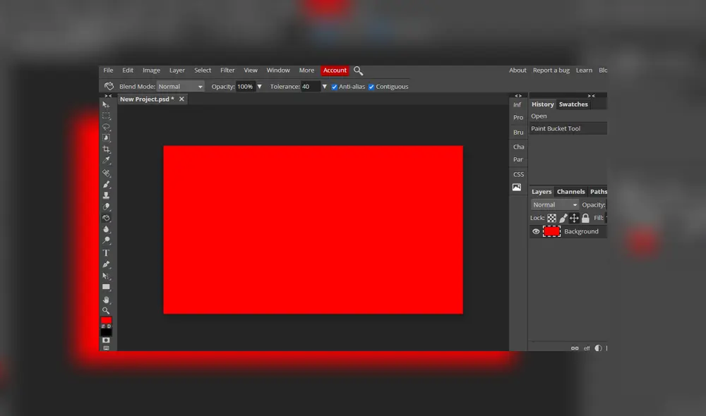 Desliza para ver cómo luce la interfaz de este rival de Photoshop. Foto: Captura.