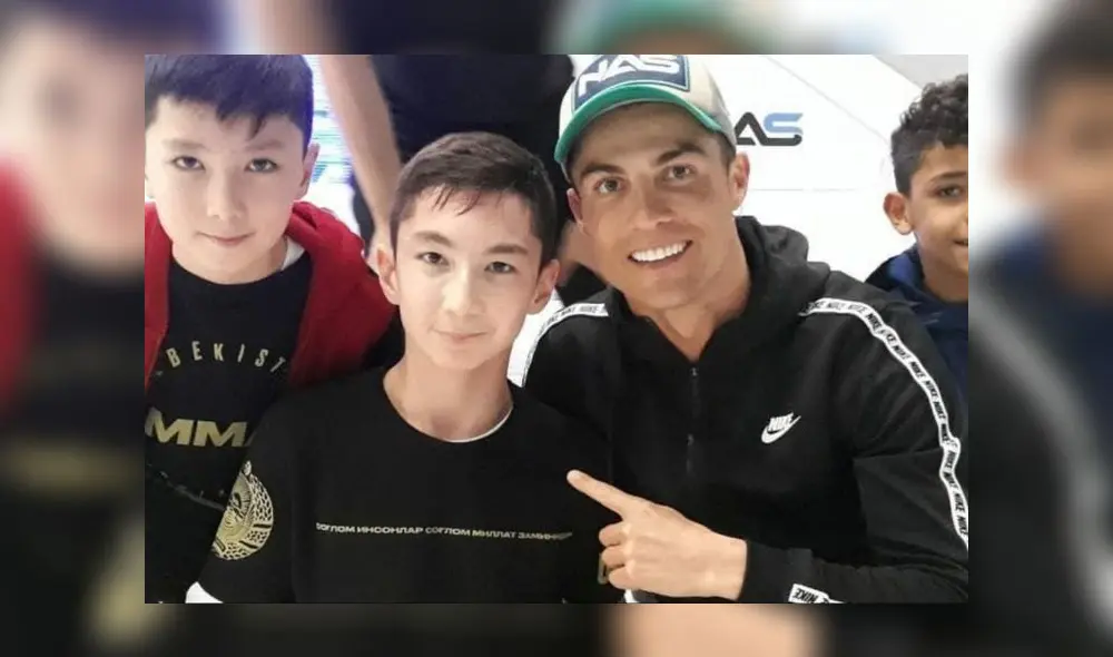 Ali Turganbekov, de 11 años, cumplió su sueño de conocer a Cristiano Ronaldo.