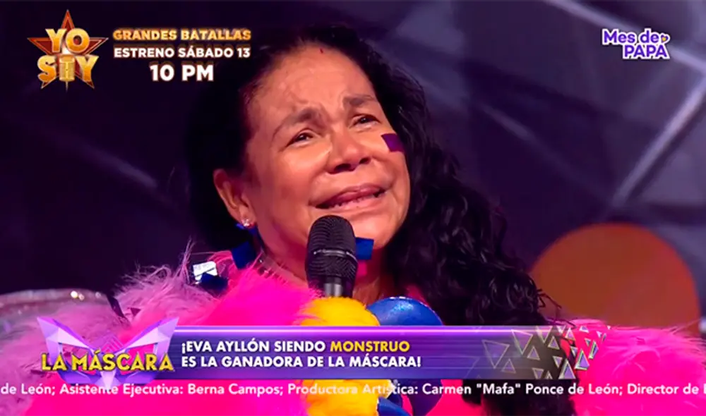 Eva Ayllón fue la ganadora en la final de La Máscara. (Foto: Captura Latina)