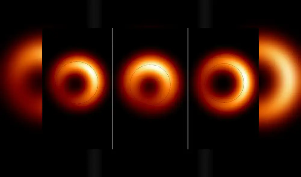Evolución del agujero negro M87* a través de los años. Imágenes: EHT.