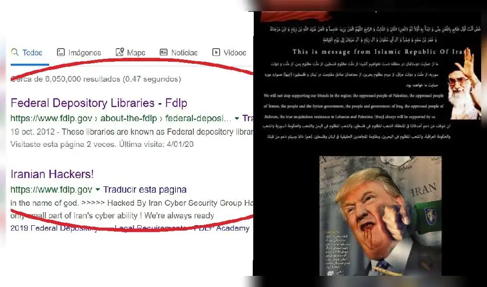 Desconfiguración de sitio web ocurre horas después del ultimátum de Donald Trump. Foto: Difusión.
