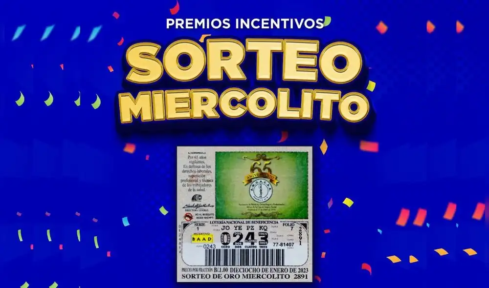 Lotería de Panamá Miercolito hoy 18 de enero