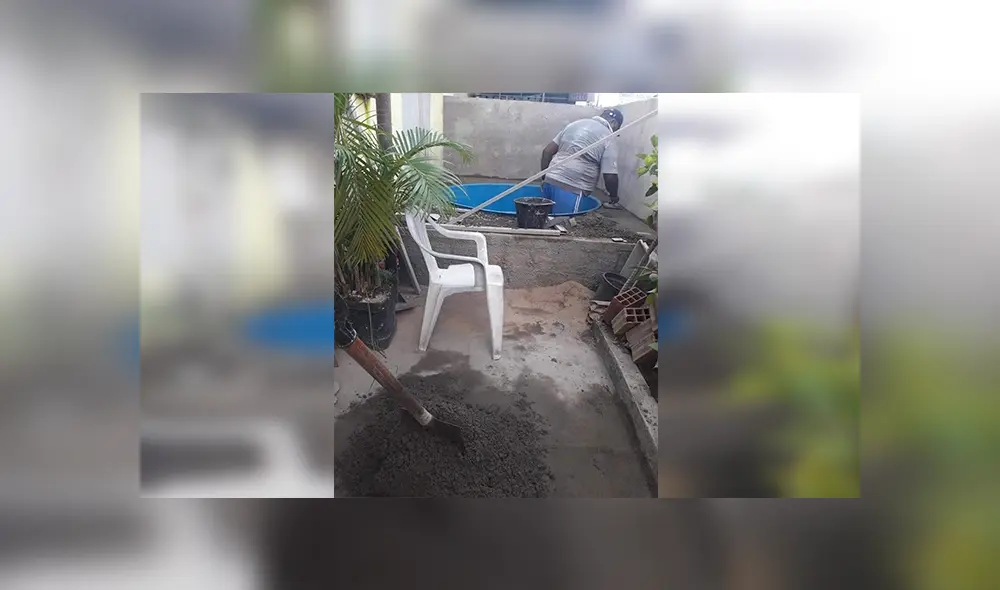 En Facebook, un señor cumplió el deseo de los integrantes de su familia al construir una piscina en casa.