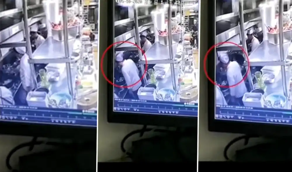 Las imágenes fueron captadas por las cámaras del restaurante chino. (Foto: Difusión) Las imágenes fueron captadas por las cámaras del restaurante chino. (Foto: Difusión)