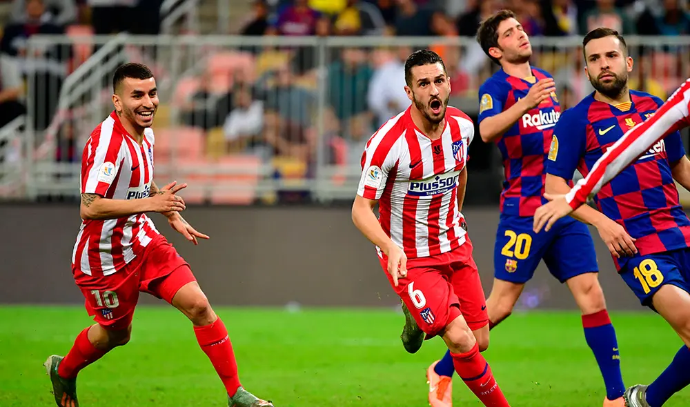 Ángel Correa anotó el tercero para el Atlético Madrid.