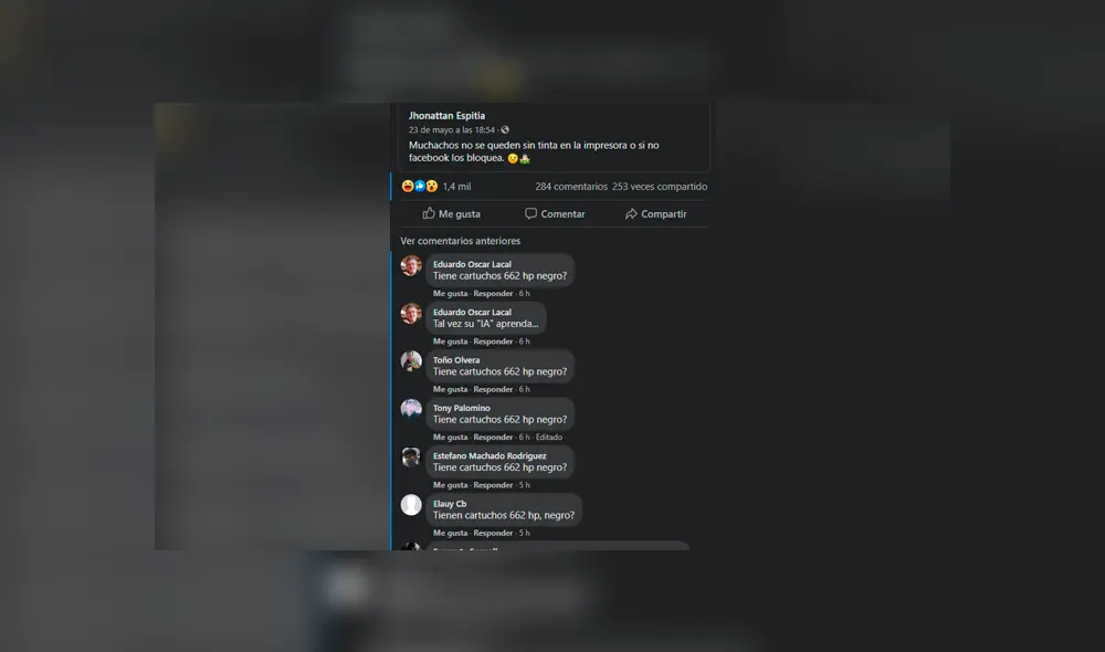 Aun así, algunos intentaron poner a prueba el sistema de Facebook y comentaron la misma frase en comentarios.