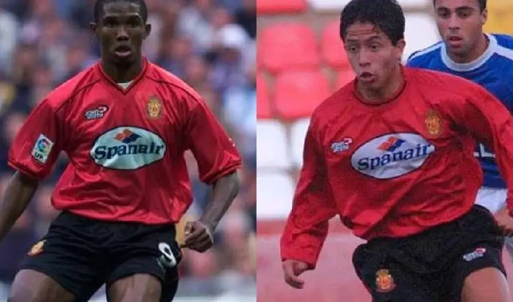 Roberto Merino y Samuel Eto'o coincidieron en el Mallorca de España.