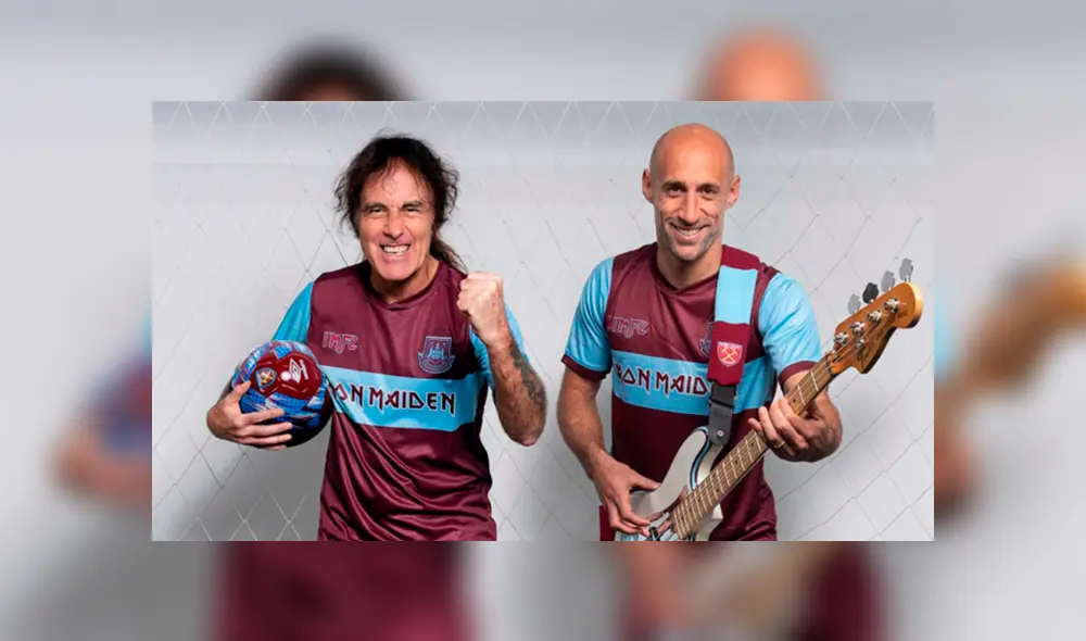 Steve Harris junto a Pablo Zabaleta. Crédito: La Razón México