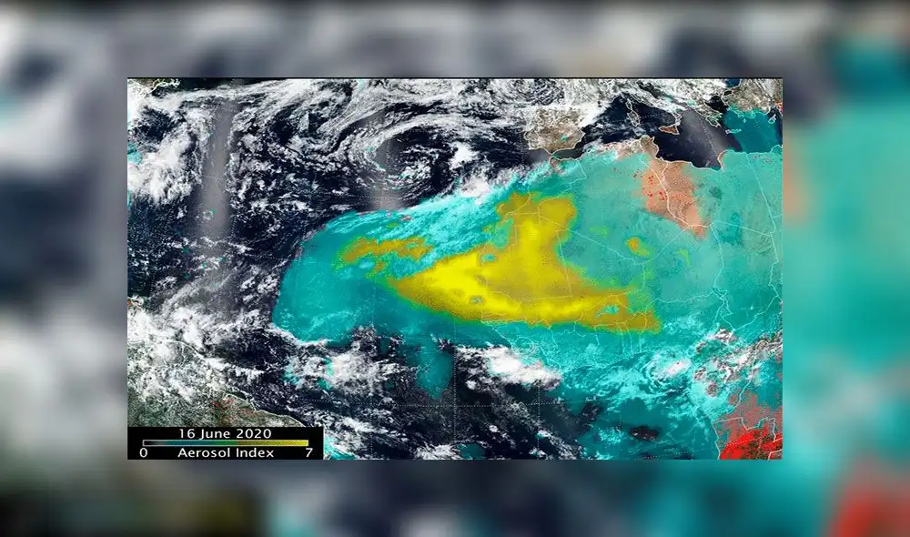 Los vientos "ahora están soplando a través del Atlántico", añadió la NASA. Foto: captura Los vientos "ahora están soplando a través del Atlántico", añadió la NASA. Foto: captura