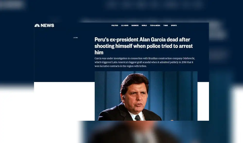 Alan García: suicidio de exmandatario es noticia a nivel mundial