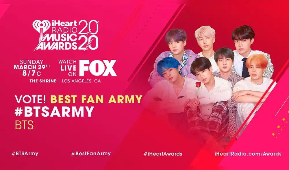BTS es nominado nuevamente a los iHeartRadio Music Awards 2020