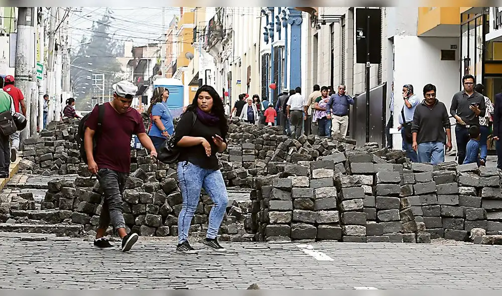Obras de la calle Jerusalén causan tráfico en el Cercado de Arequipa