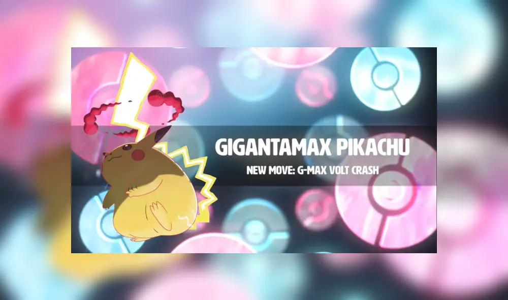 Pikachu forma Gigamax en Pokémon Escudo y Espada.