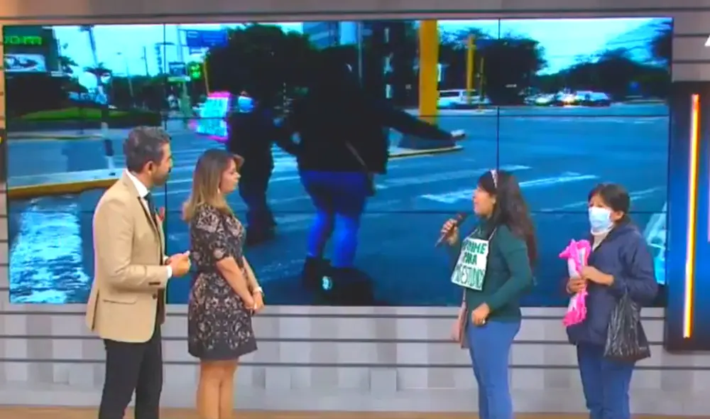 San Isidro | Joven baila en semáforos para pagar estudios y operación de su madre: "Pongo cara optimista a la vida” | av. Arequipa con Aramburú. Foto: captura de "ATV edición matinal"