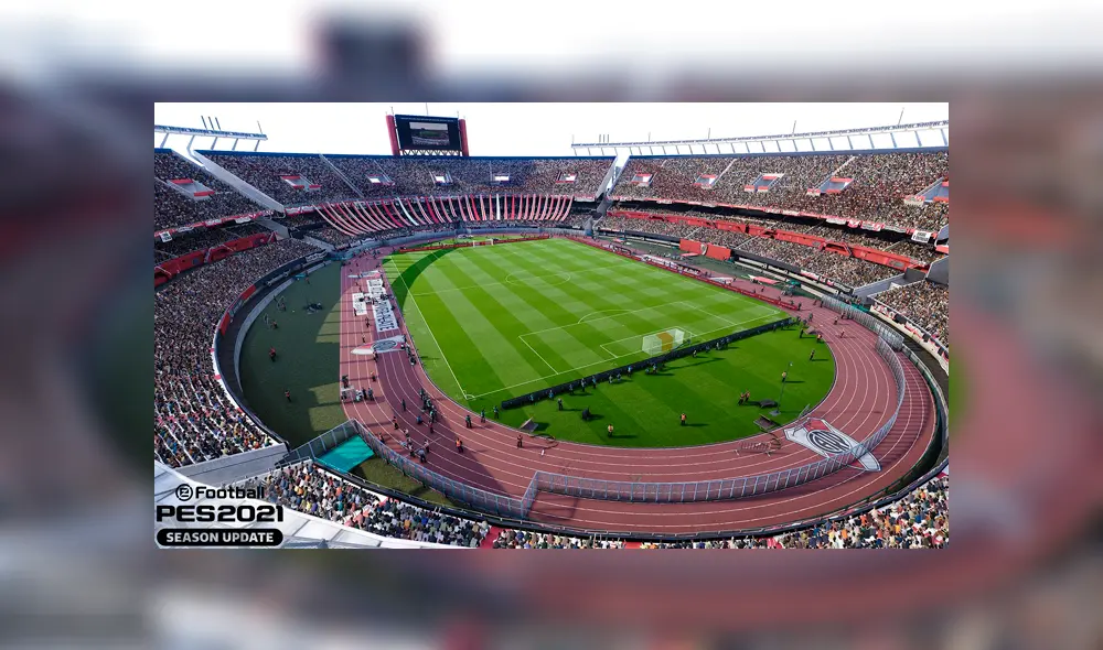 Así se verá el Monumental de River Plate en PES 2021. Foto: Konami.