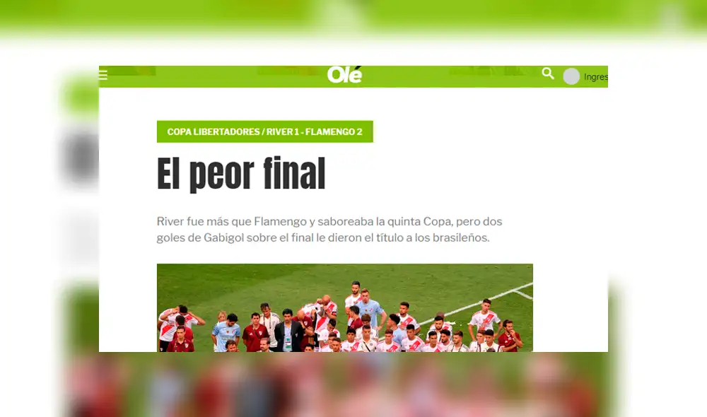 Flamengo se coronó campeón de la Libertadores por segunda vez en su historia. Foto: Olé