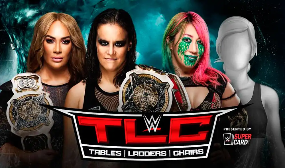 Nia Jax y Shayna Baszler (c) vs. Asuka y una compañera por anunciar luchan este domingo en TLC 2020. Foto: WWE