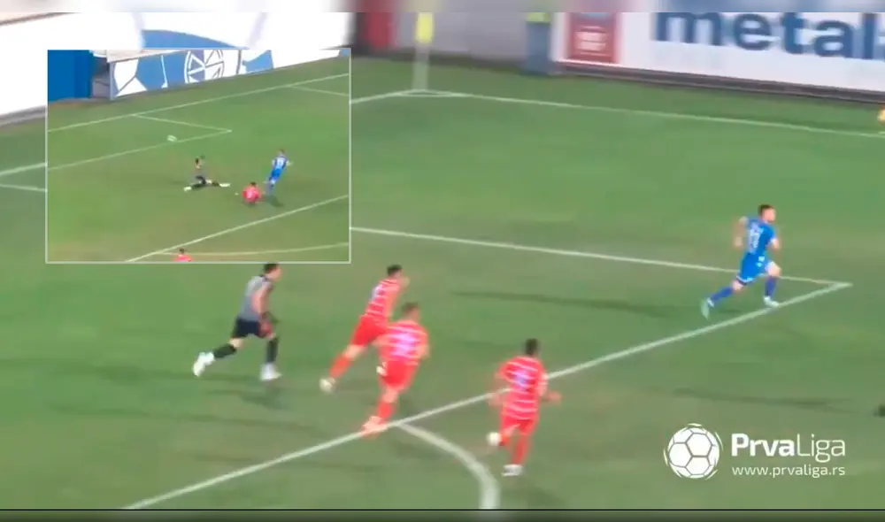 Fútbol Serbia: jugador se salva de ser linchado por no respetar el fair play. Foto: Captura video.